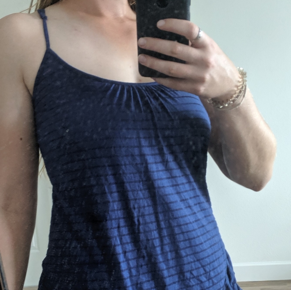 Navy blue spaghetti-strap tank top